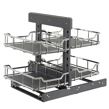 Hardware Resources STORAGE WITH STYLE 15" Polished Chrome Blind Corner Organizer SWS-BCS15PC